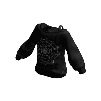 Black Y2K Sweater With Spiderweb thumbnail