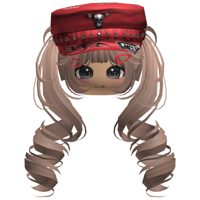 Ash Skull Y2K Cap Twirly Hair