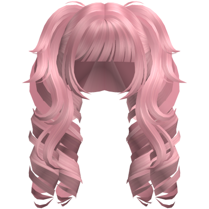 Curly Fluffy Anime Pigtails Pink