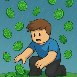 Obby but it's rainig robux!!!