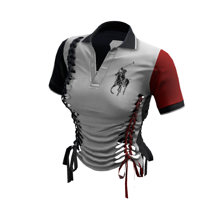 Braided Cutout Polo Shirt (America)