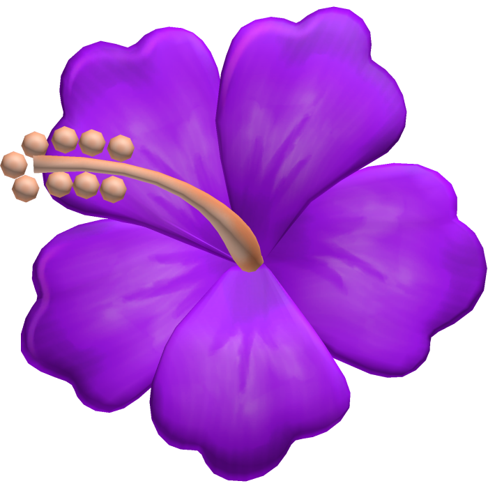 Purple Kawaii Tropical Hibiscus Flower Hair Clip
