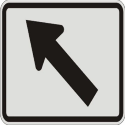 slanted left sign