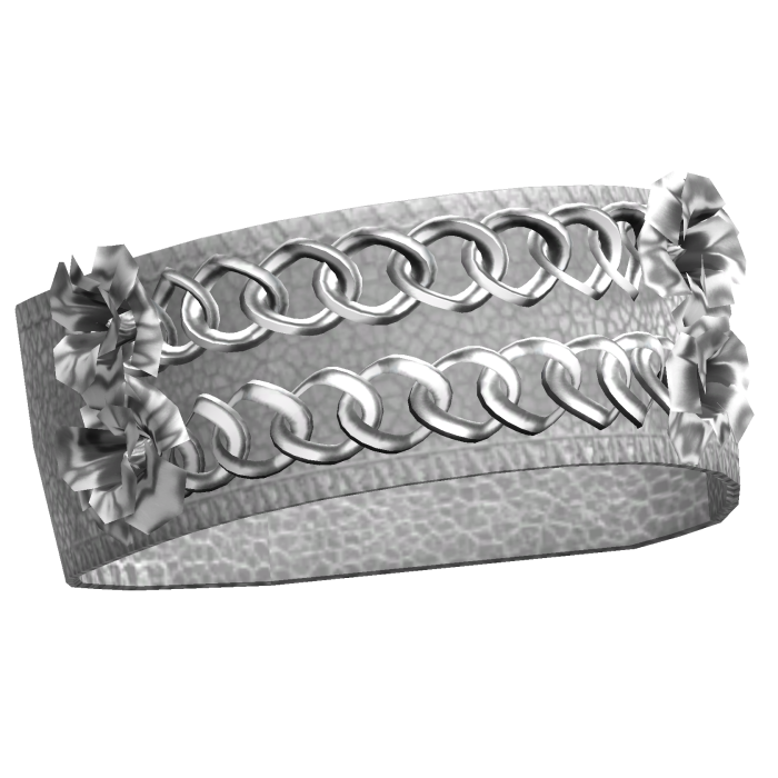 3.0 White Y2K Emo Flower Arm Bracelet Double Chain