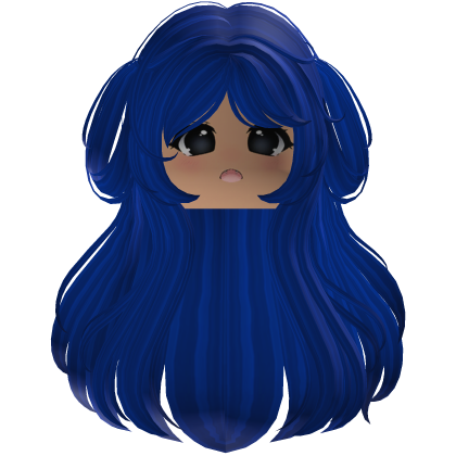 cute and fluffy emo girl hair y2k (Blue) Roblox item