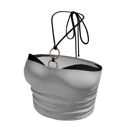White Urban Summer Beach Black Bikini Tube Top