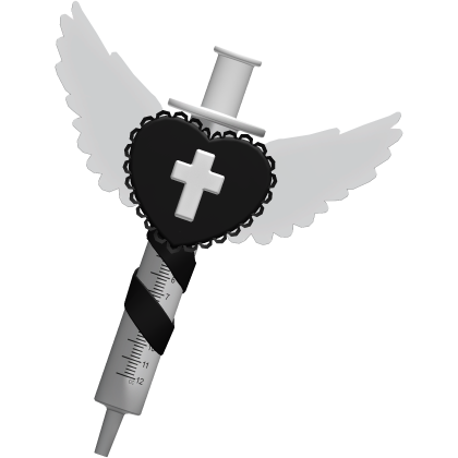 ✚;🪽cute black hospital syringe hairclip
