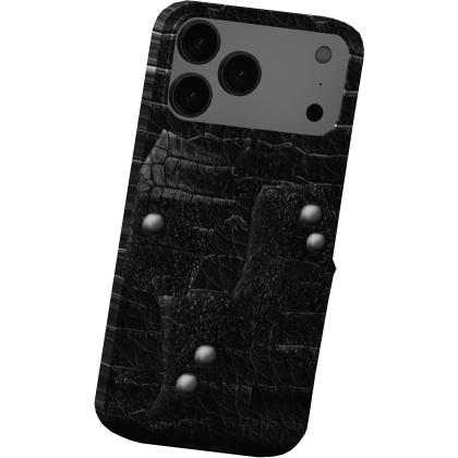 Black Croc Leather Phone case