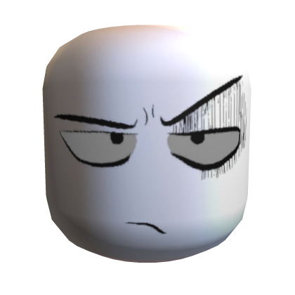 White Angry Man face Roblox item