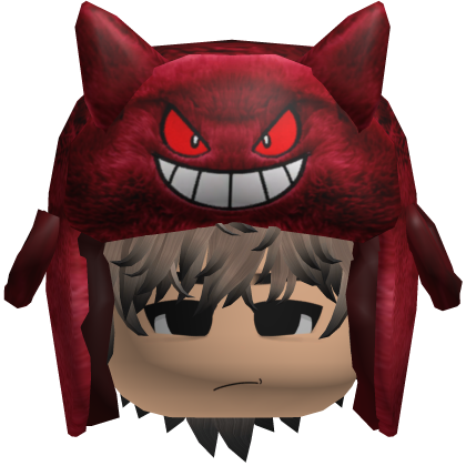 Red Monster Ushanka w/ Emo Boy Face y2k Hair