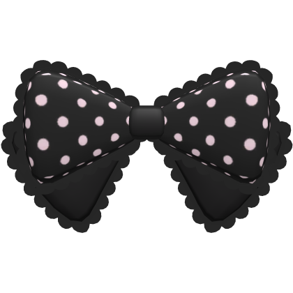 Cute Ruffled Black Polka Dot Bow Hair Clip Roblox item