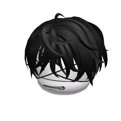 Black Messy Hair Bandage Face