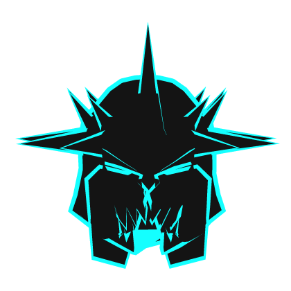 Blue Cartoony Demon Knight Helm