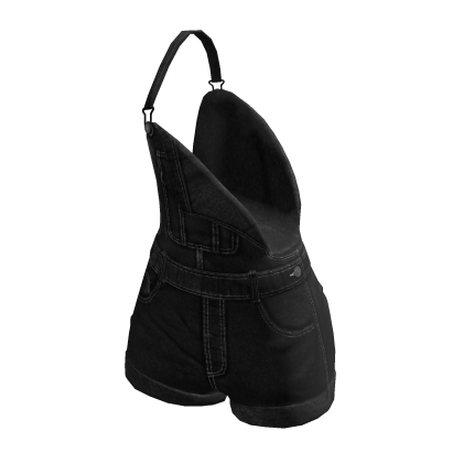 overall shorts off shoulder black thumbnail