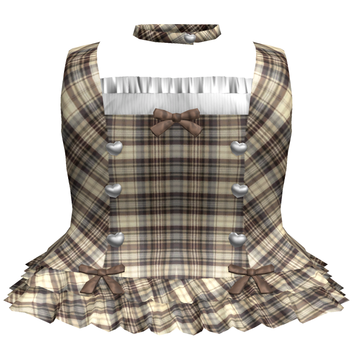 Plaid Hearts Mini Ruffle Dress