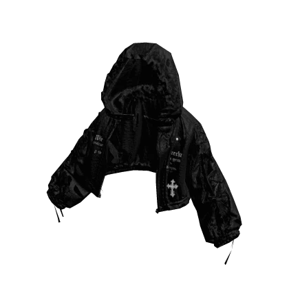 Black Y2K Cross Zip Hoodie [PBR] | Roblox Item - Rolimon's
