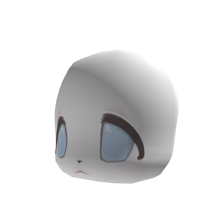 kokochi white furry chibi head ! ^(-⩊-)^♡