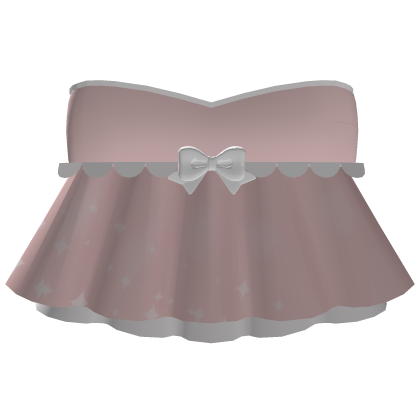 ˚. ♡ cutesy pink & white ruffled babydoll top Roblox item
