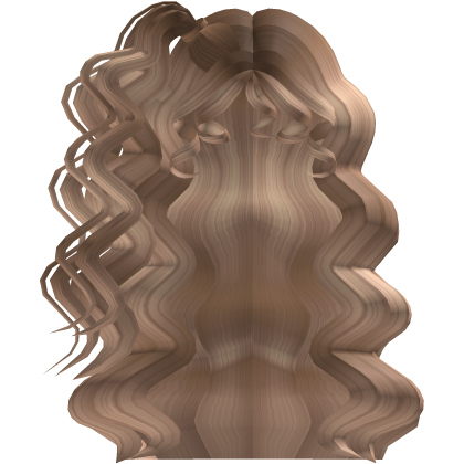 Big Long Curly Blonde Hair w Side Curly Ponytail Roblox item