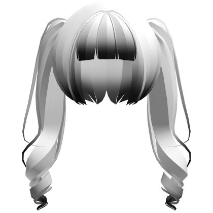 moe neat jirai curly ponytails w bangs white black