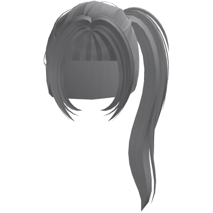 ♡ wispy straight cute side ponytail grey Roblox item