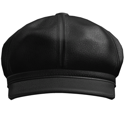 Black Leather Emo Beret Cap