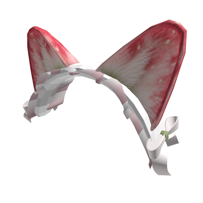 Cute Strawberry Kitty Ears Ruffle Headband