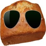 Banana bread with cool sunglasses