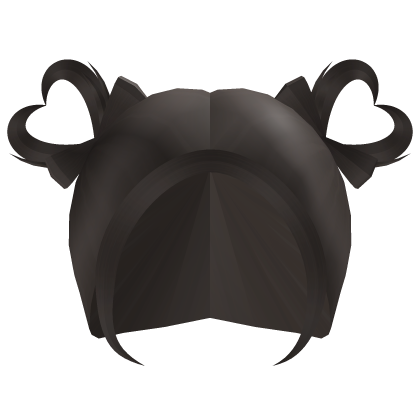 ♡ cute heart twintails in dark brown Roblox item