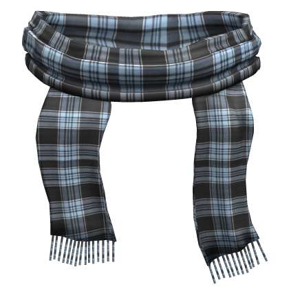 blue plaid cute shoujo soft scarf Roblox item