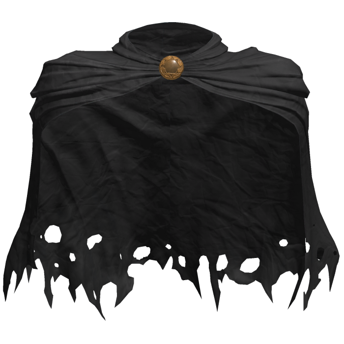 Worn Distressed Black Paladin Cloak