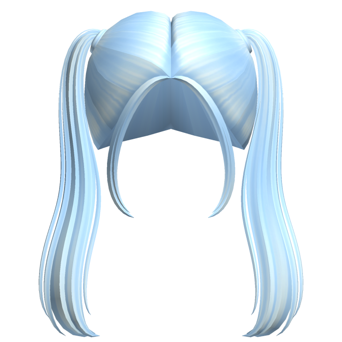 -',ৎ High Wavy Preppy Pigtails in Soft Blue
