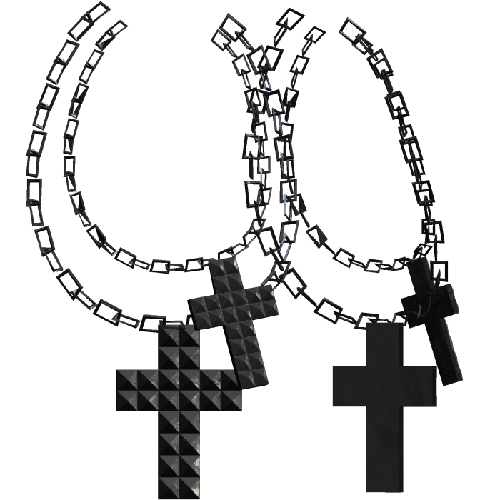 Black Studded Cross Waist Chains