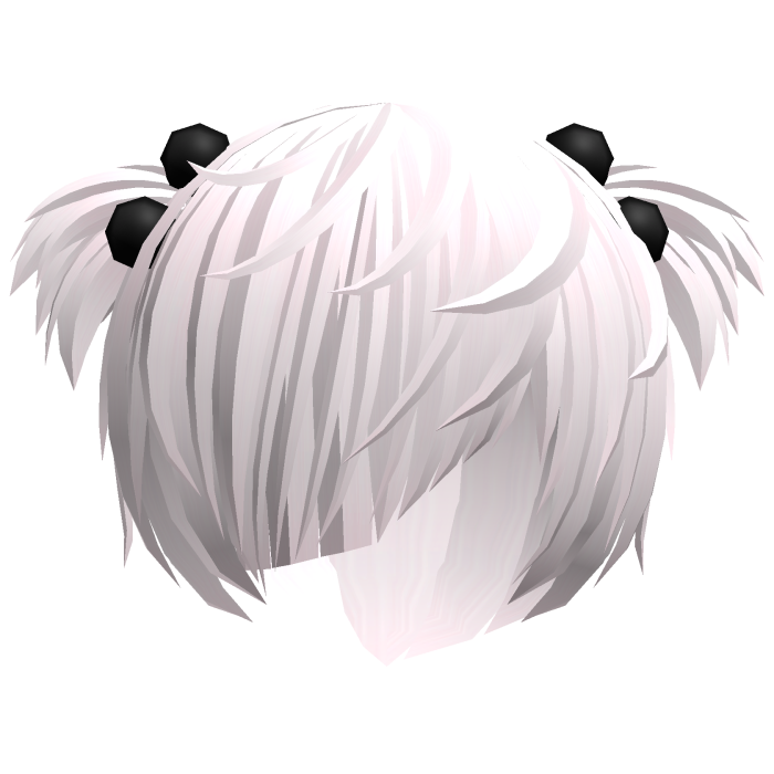 (//_^) light pink messy anime vkei emo hair w buns