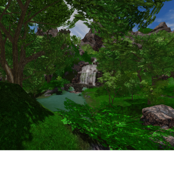 Rocky Summer Forest, Waterfall (Showcase)