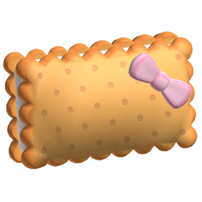 𐔌ྀི┊Adorable Cream Square Biscuit Bow Pillow