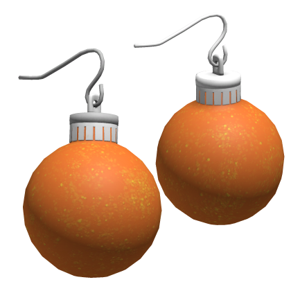 orange christmas ornament earrings