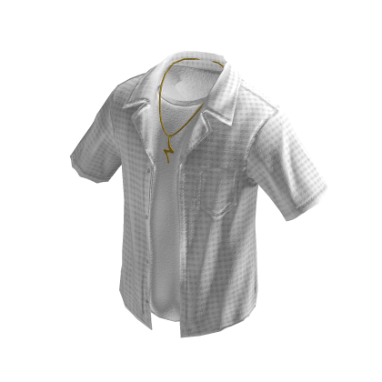 Plaid Layered Streetwear Shirt (White) thumbnail