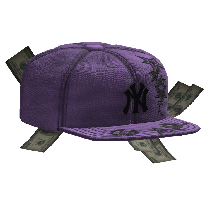 Sideswept Fitted Purple Money Cap