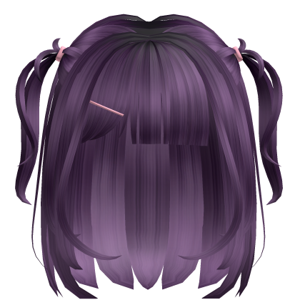 ♡ Kawaii purple short mini twintails Roblox item