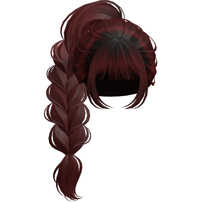 Braided Anime Princess Ponytail Dark Red