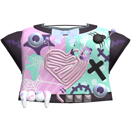 pastel goth harajuku sewn heart vampire shirt Roblox item