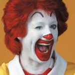 Ronald McDonald worshipping