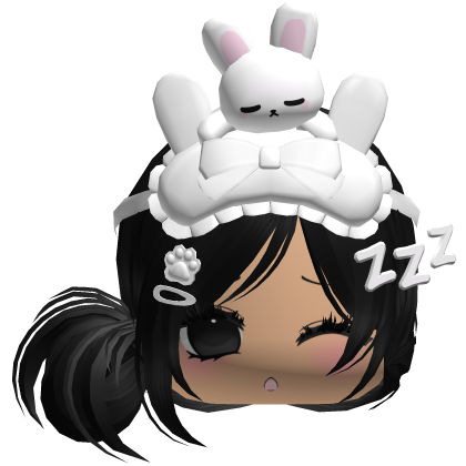 Kawaii Moe Sleepy Cute Bunny Anime Hair Black