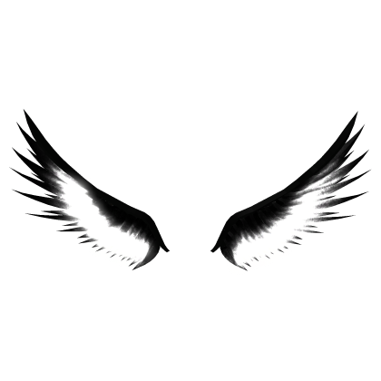 Glow Black White Angel Wings Y2K Scene