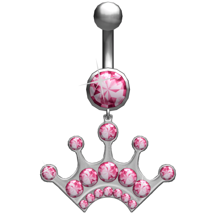 Oversized Princess Tiara Pink Belly Ring Piercing 