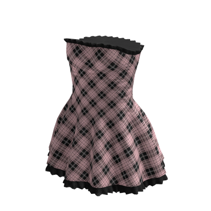 Gyaru Blush Pink Plaid Dress thumbnail