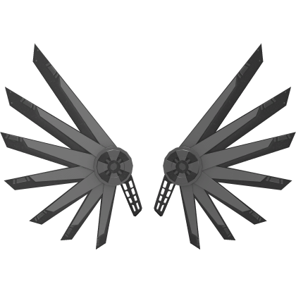 futuristic gray mechanical wings