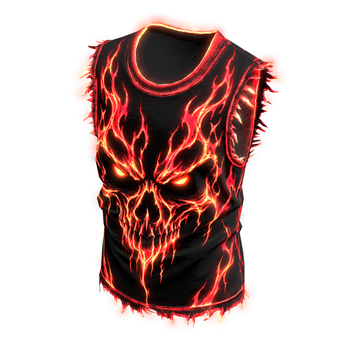 🔥 GLOWING Demon Flames Vest EMISSIVE