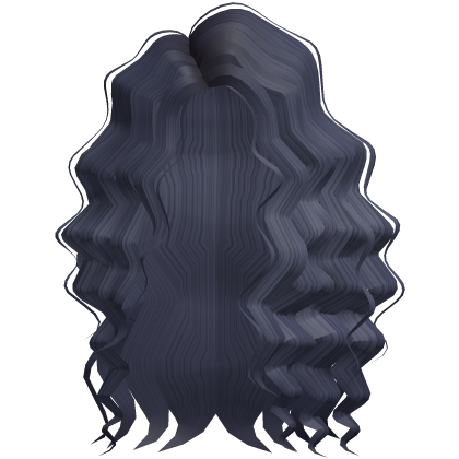 long curly popular hairstyle wavy in blue Roblox item